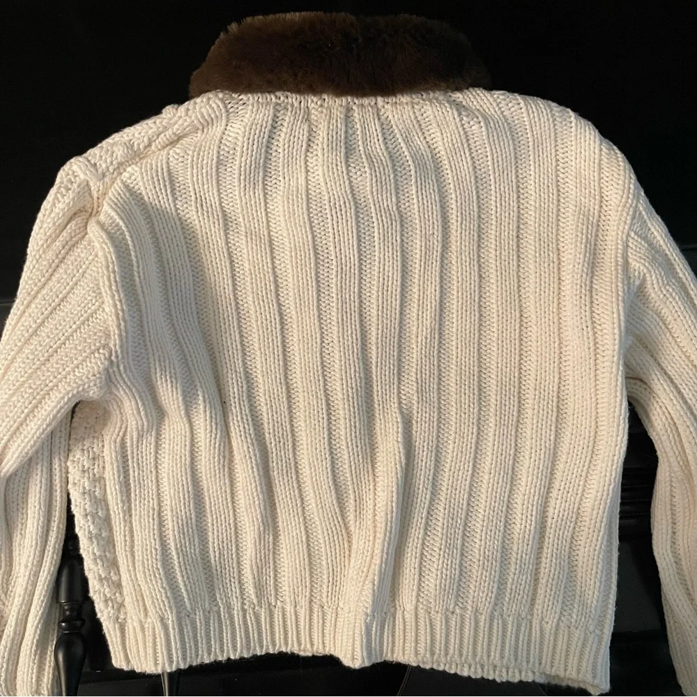 Vintage 90s Children’s Place Cable Knit Fur Sweater
